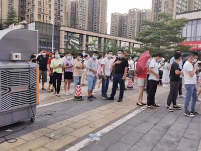 東莞全城核酸檢測，瑞泰風(fēng)關(guān)愛在行動，斗酷暑，送清涼！